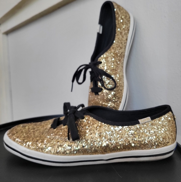 Keds ♠︎ Kate Spade New York Gold Glitter Shoes - Picture 7 of 15
